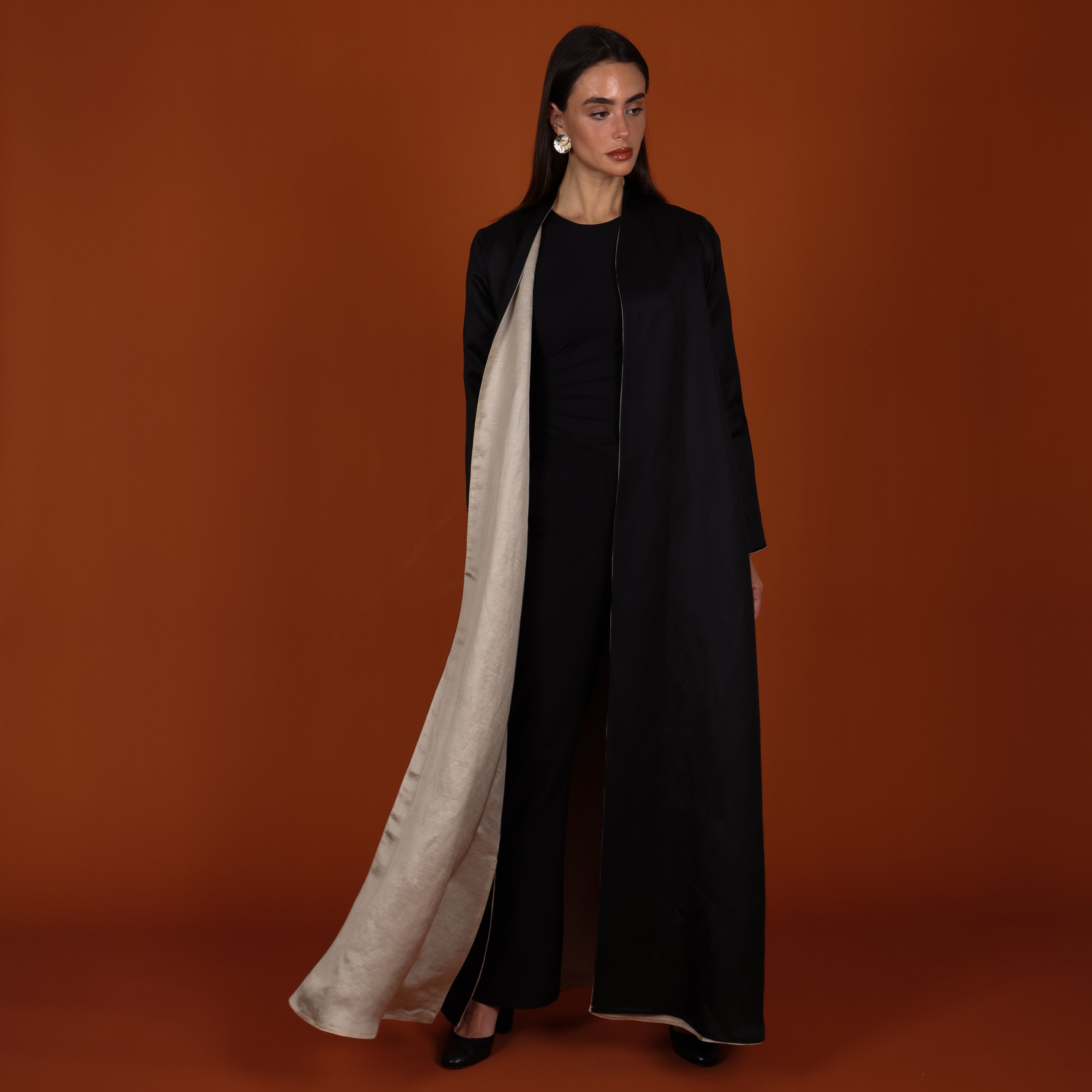 Double-Face SILK - BEIGE/BLACK