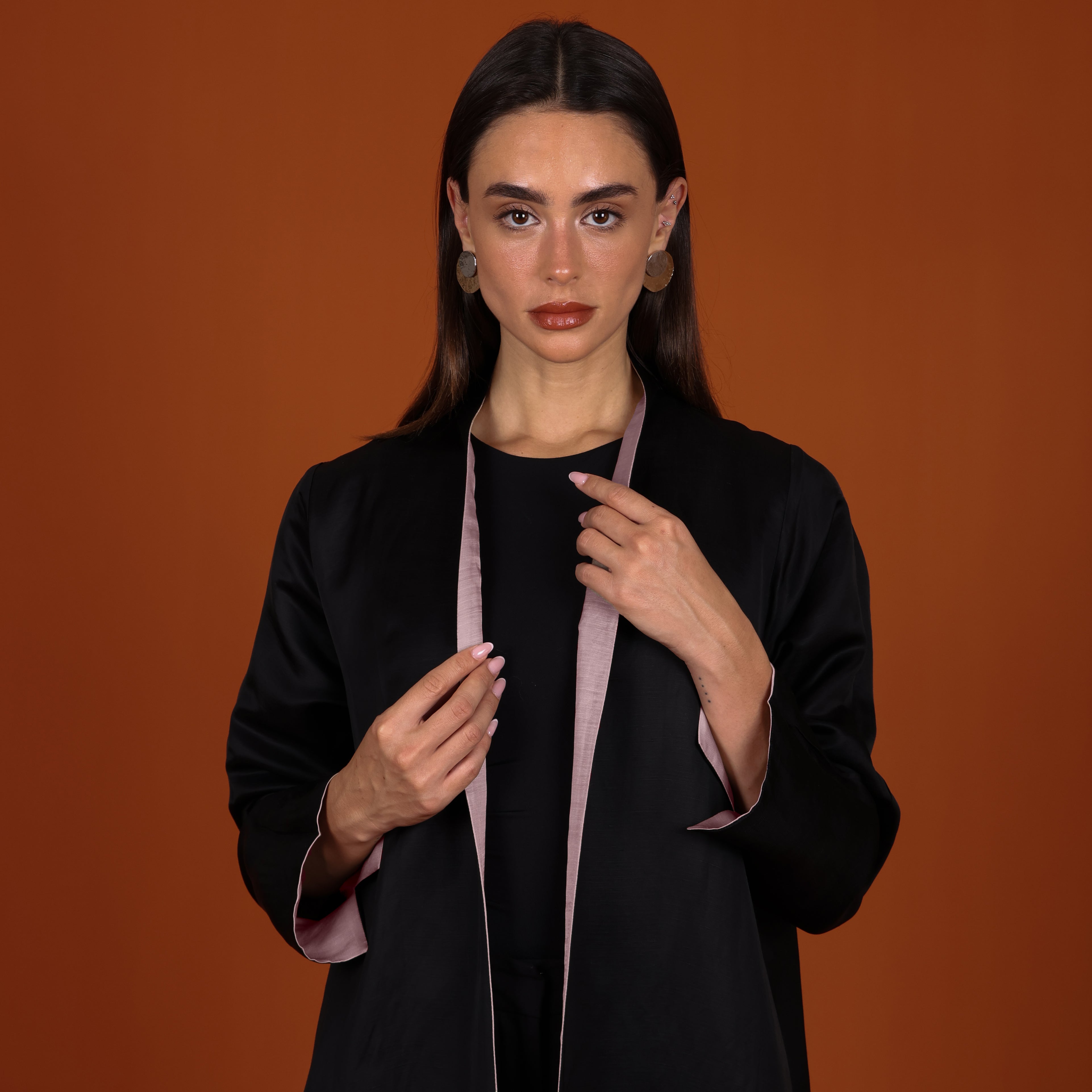 Double-Face SILK - PINK/BLACK