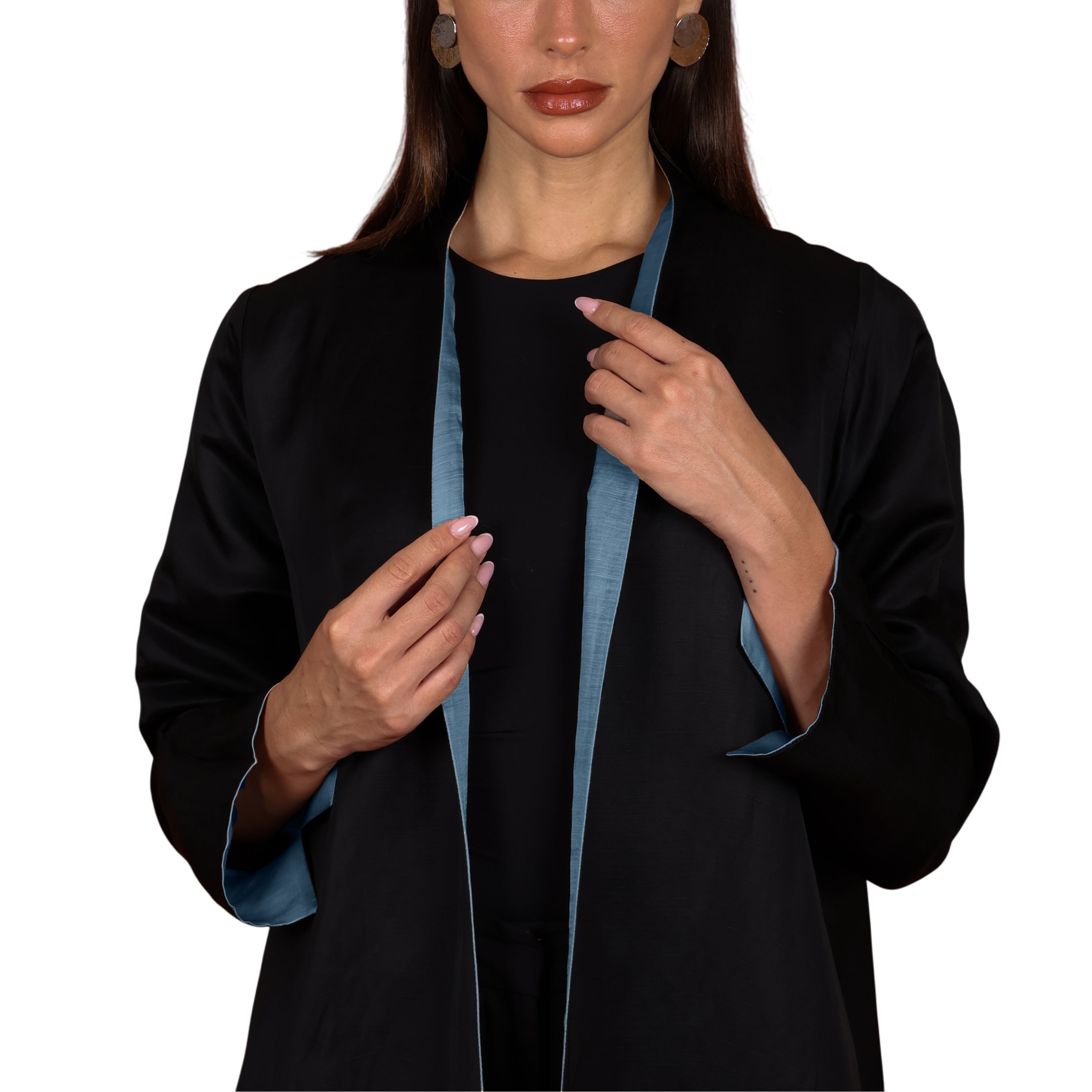 Double-Face SILK - LIGHT BLUE/BLACK