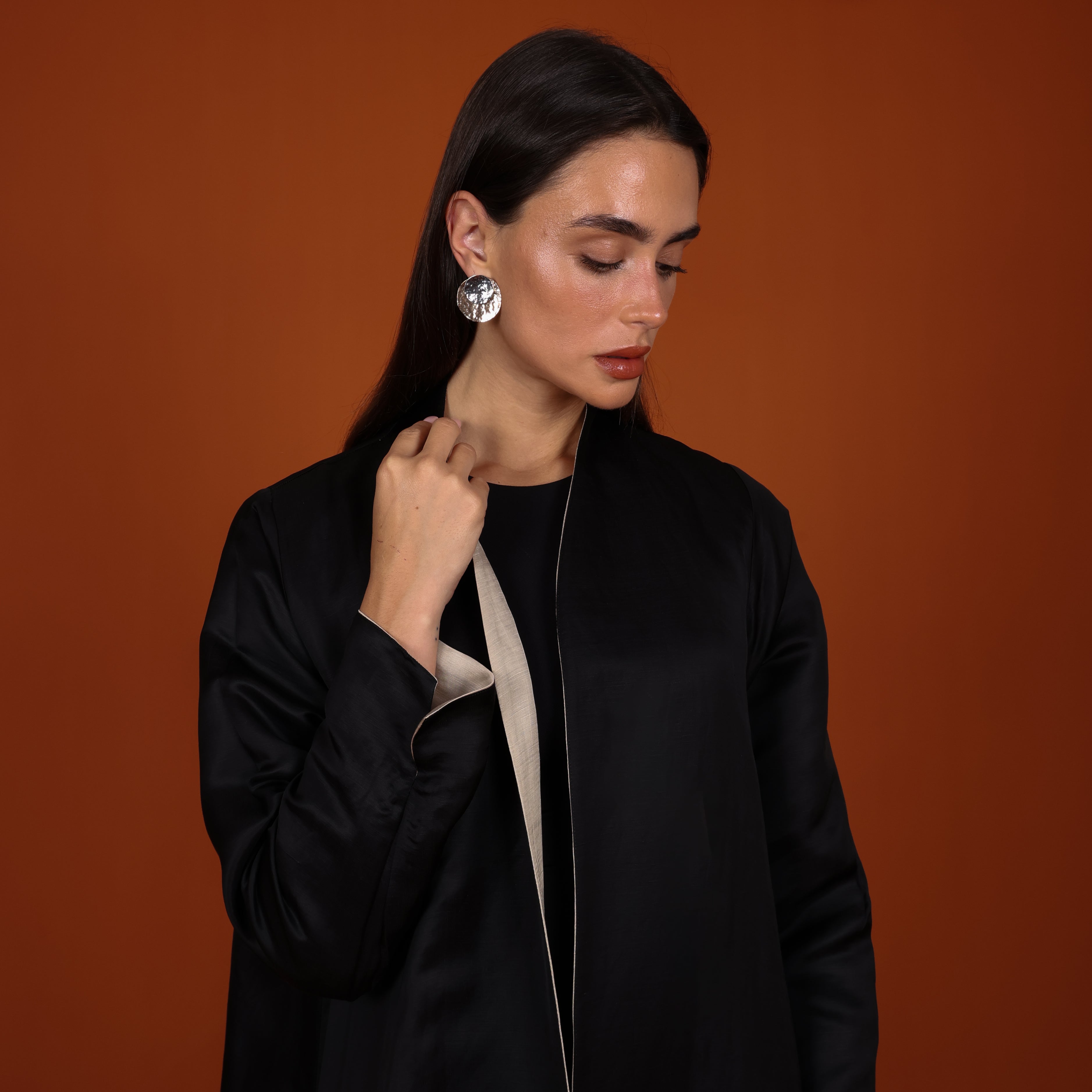 Double-Face SILK - BEIGE/BLACK