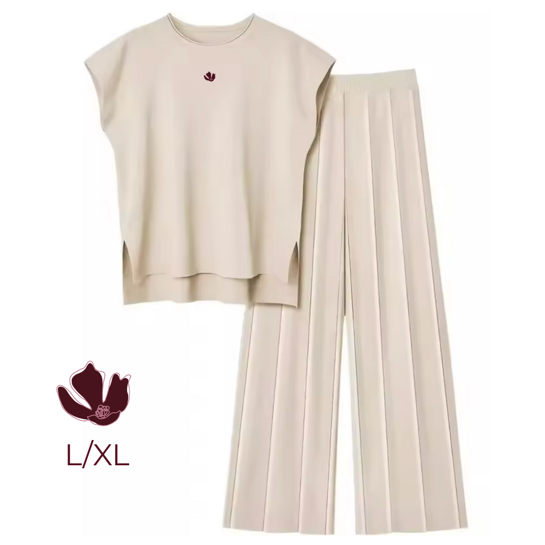 Beige - T-Shirt with Pants