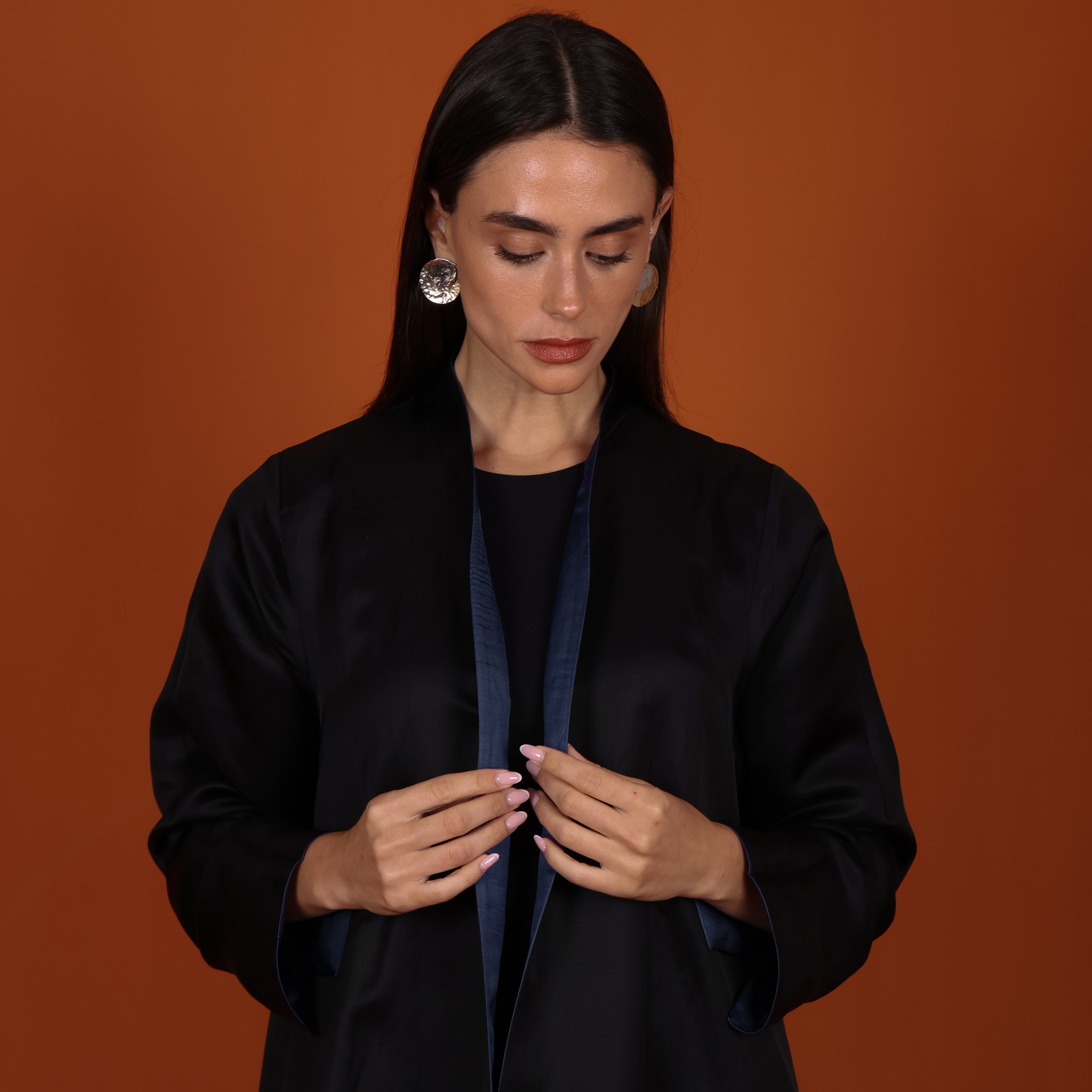 Double-Face SILK - Navy/BLACK