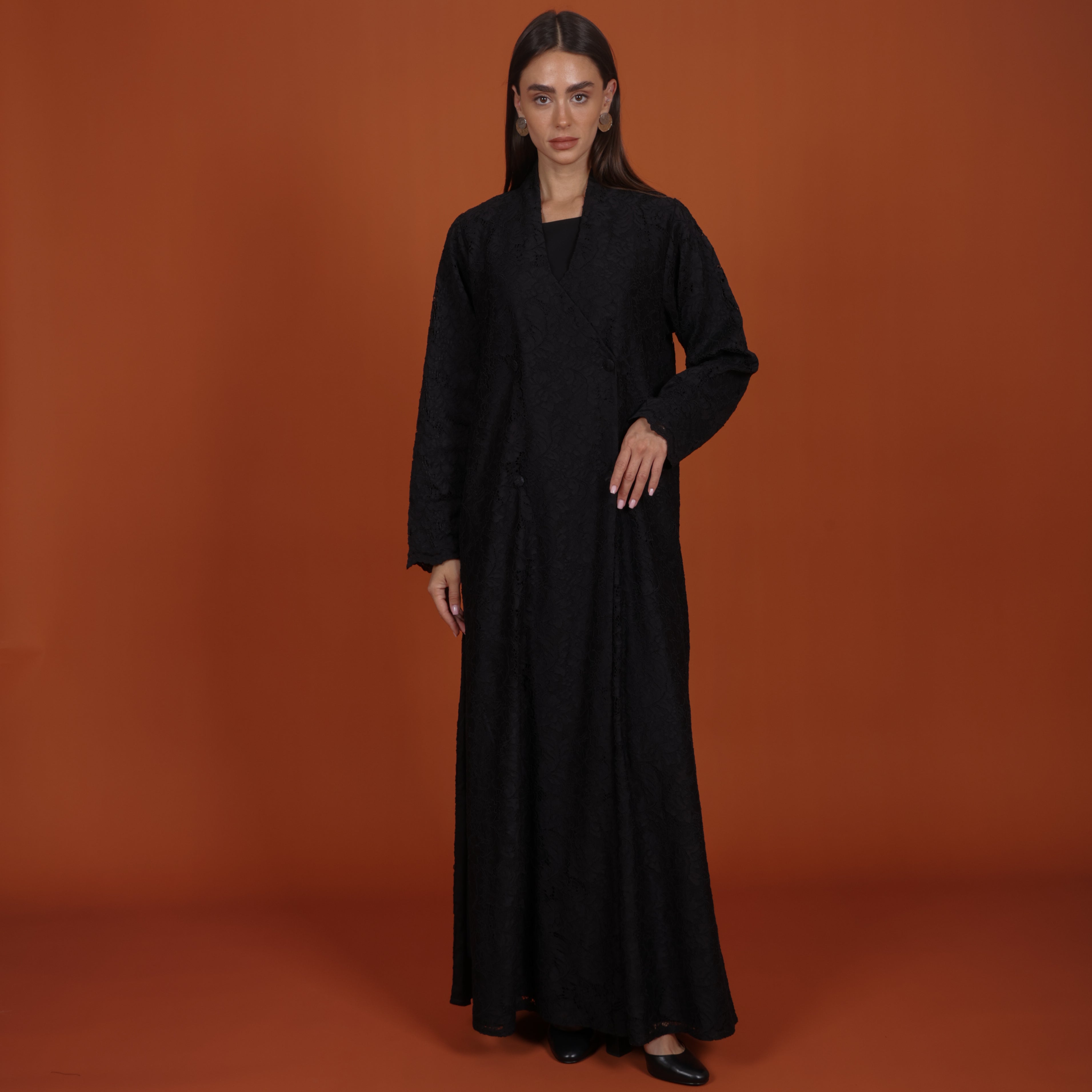 Lace with buttons - Black