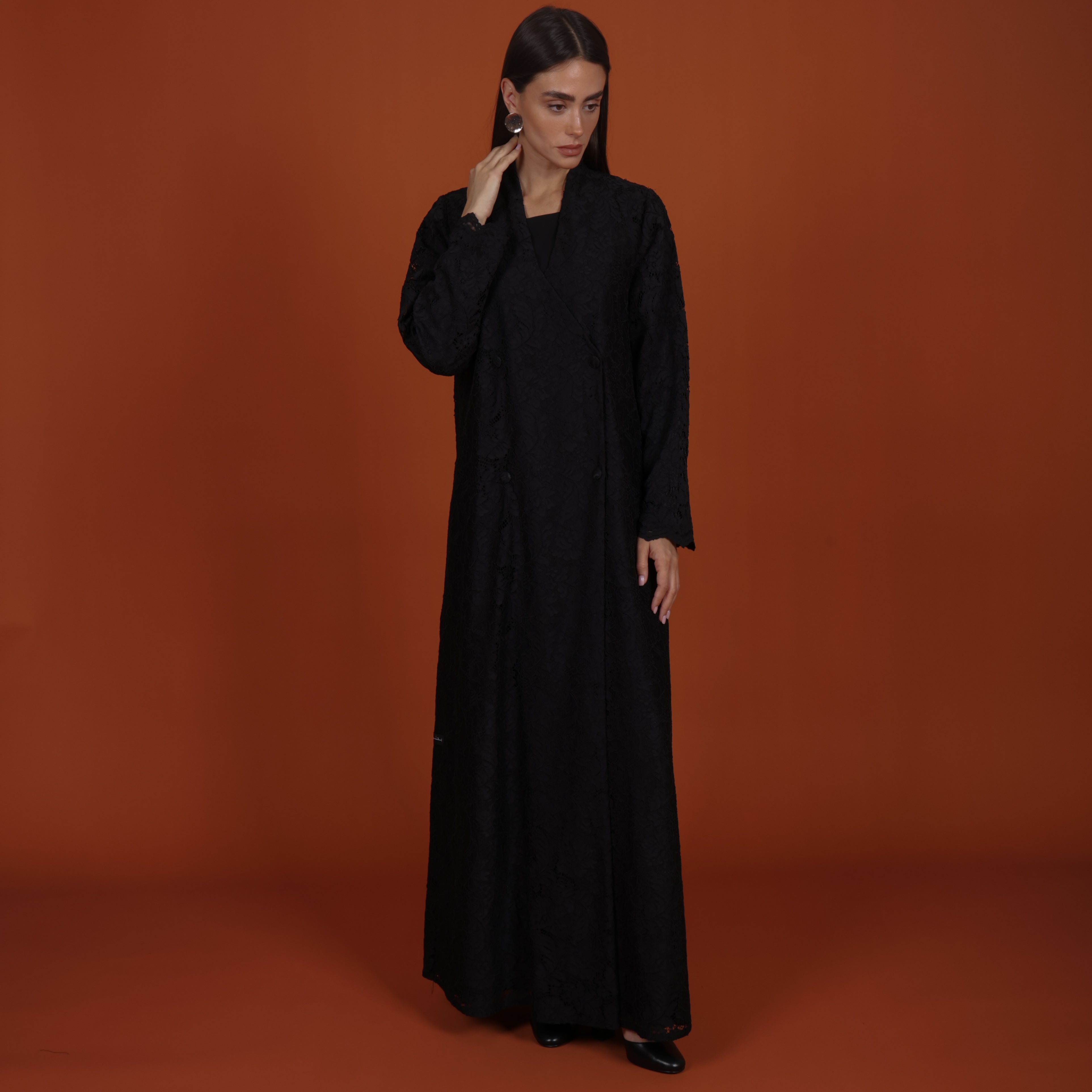 Lace with buttons - Black