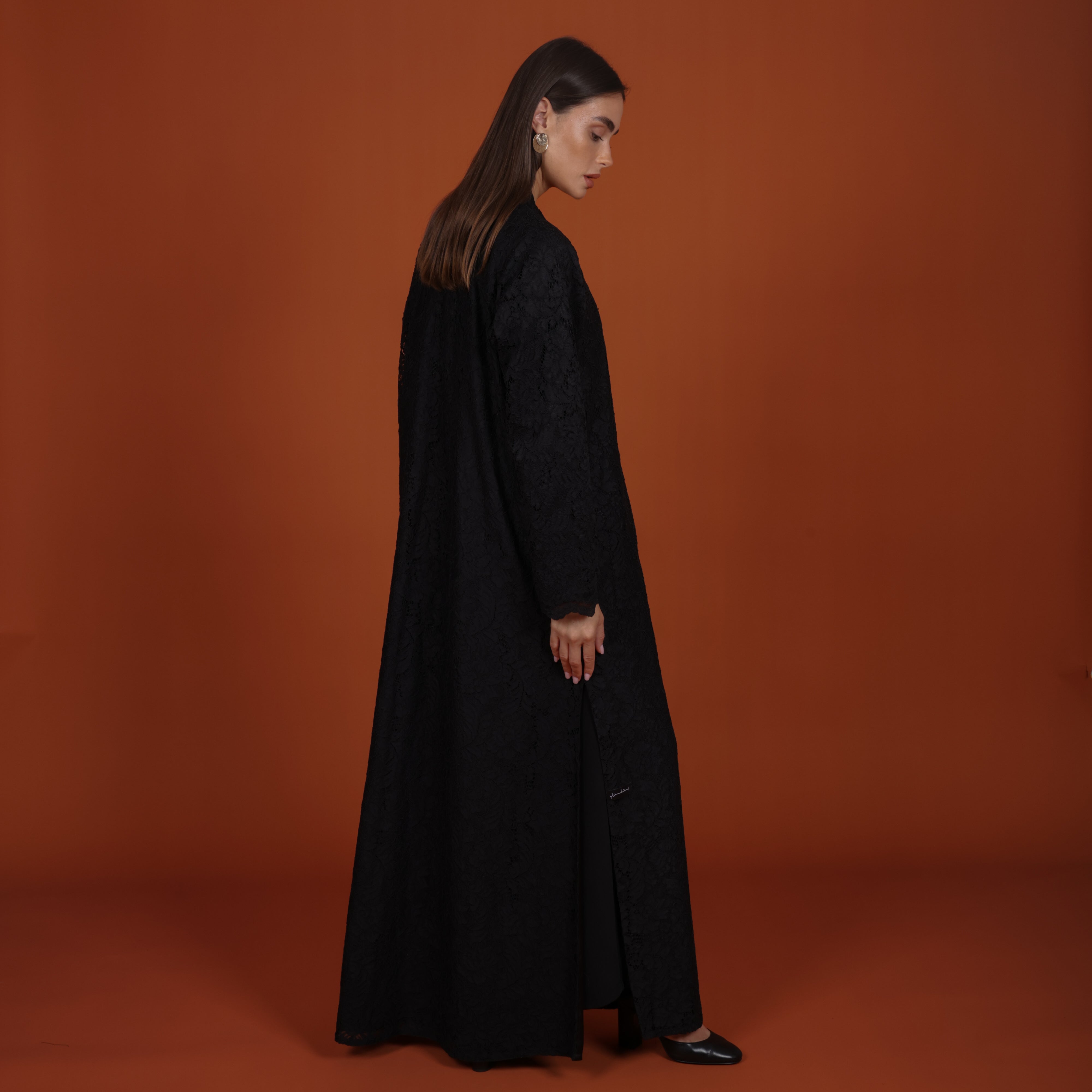 Lace with buttons - Black