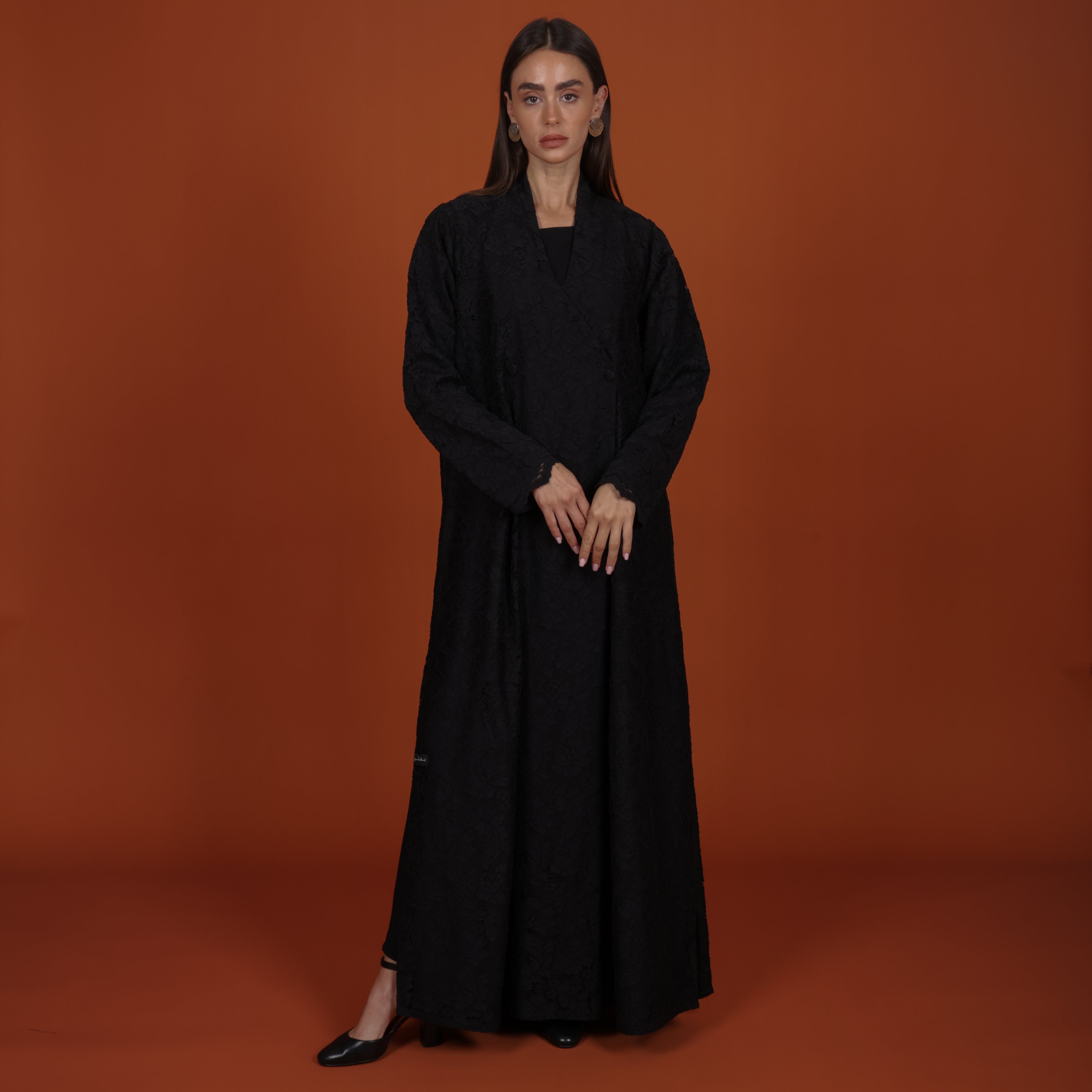 Lace with buttons - Black
