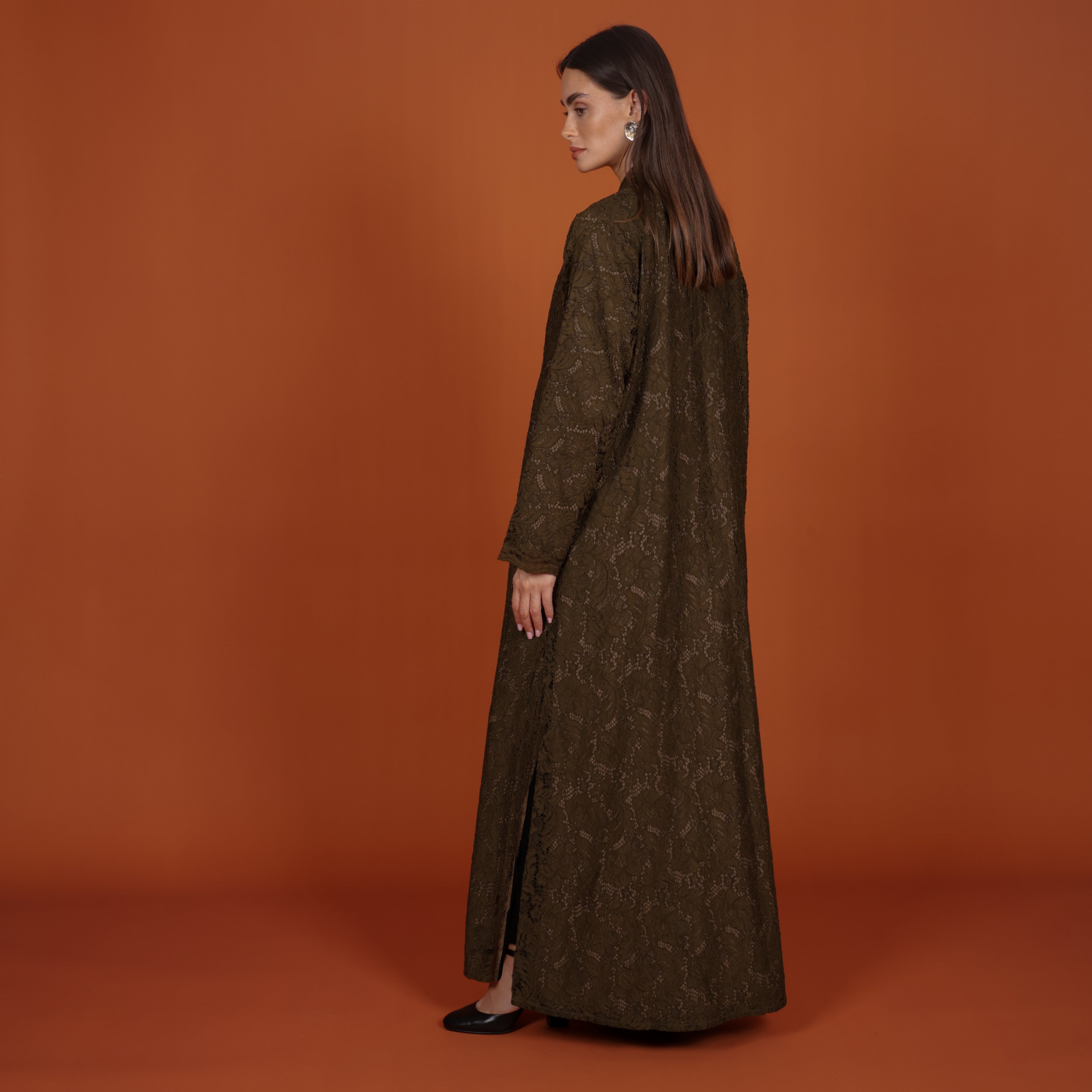 Lace with buttons - OLIVE