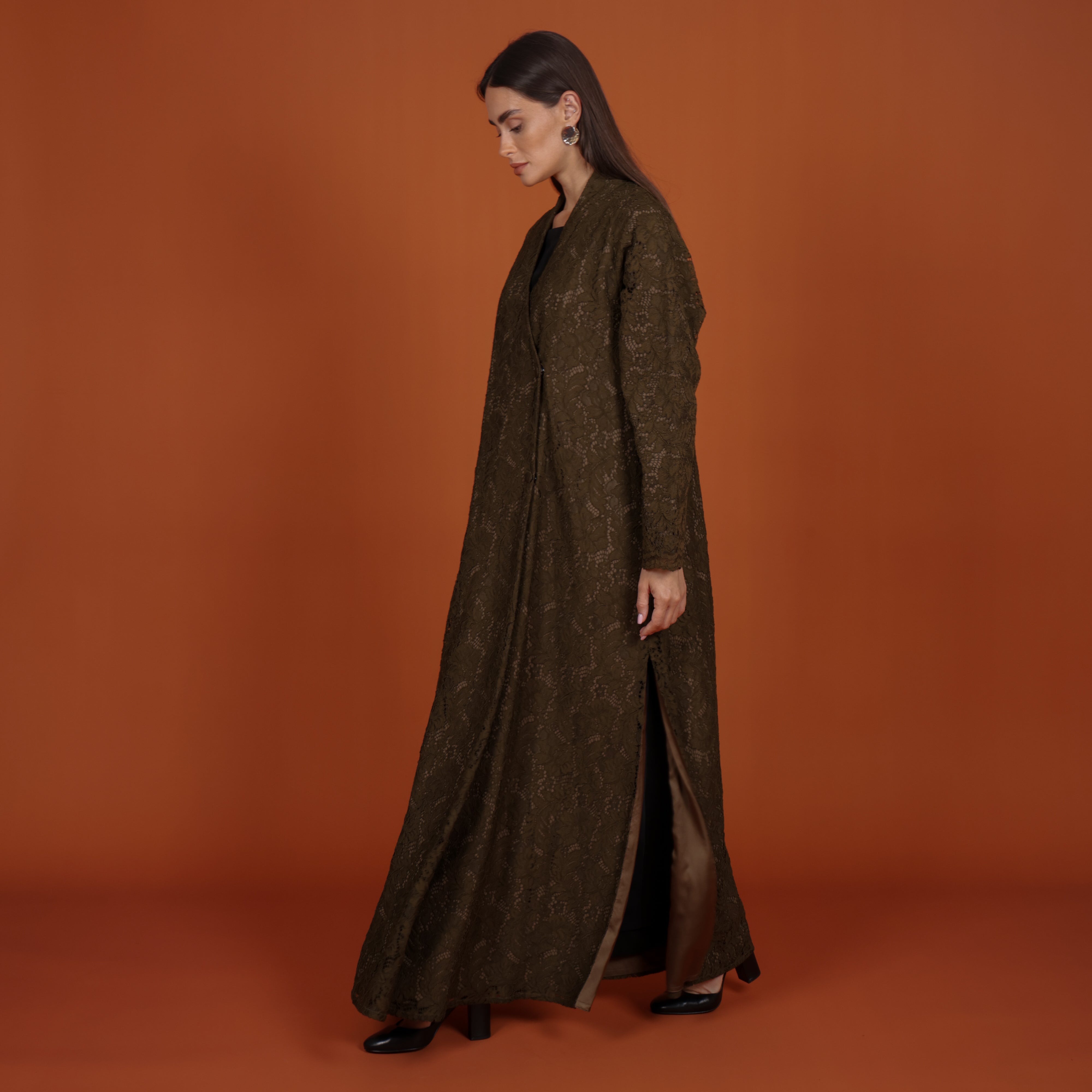 Lace with buttons - OLIVE