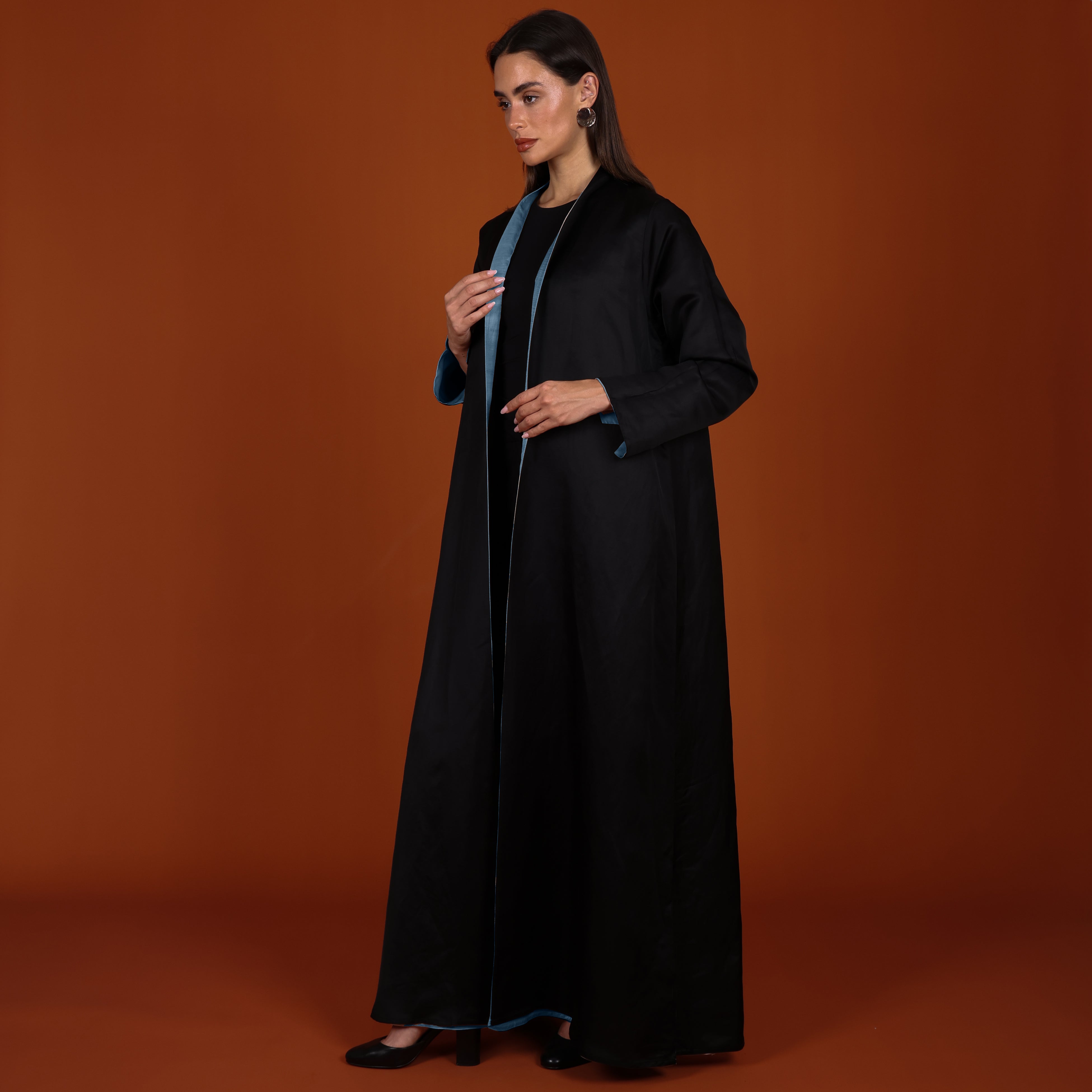 Double-Face SILK - LIGHT BLUE/BLACK