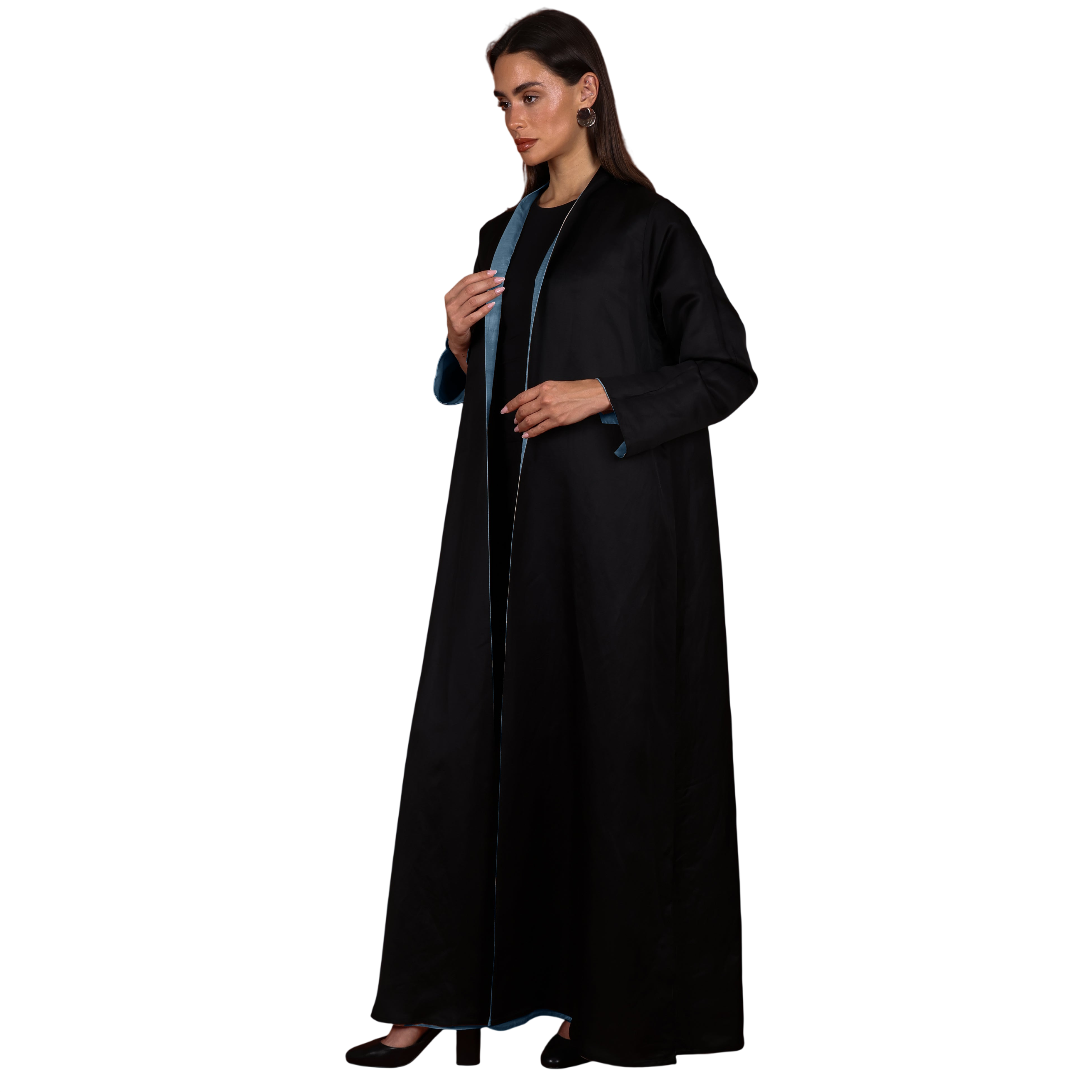 Double-Face SILK - LIGHT BLUE/BLACK