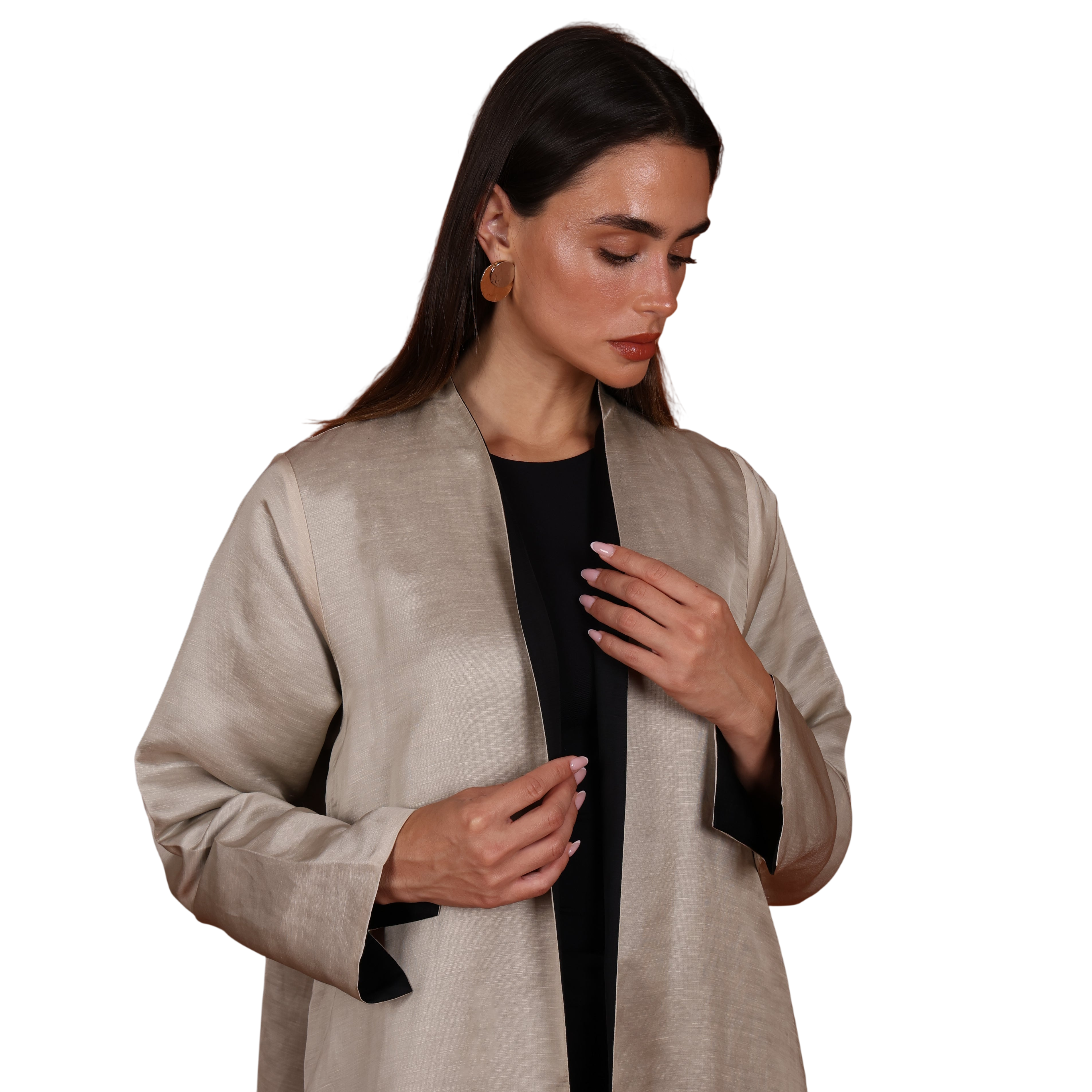 Double-Face SILK - BEIGE/BLACK