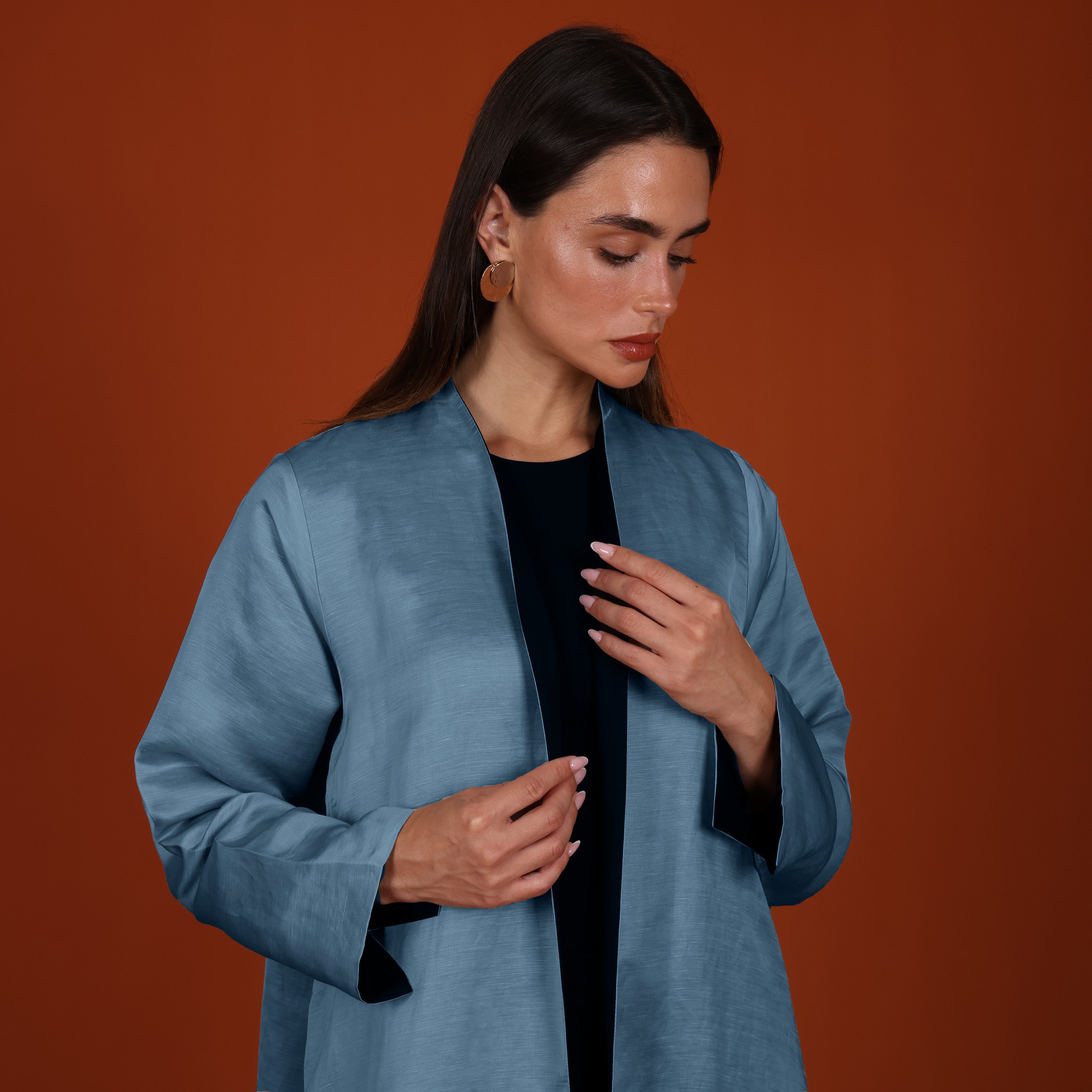 Double-Face SILK - LIGHT BLUE/BLACK