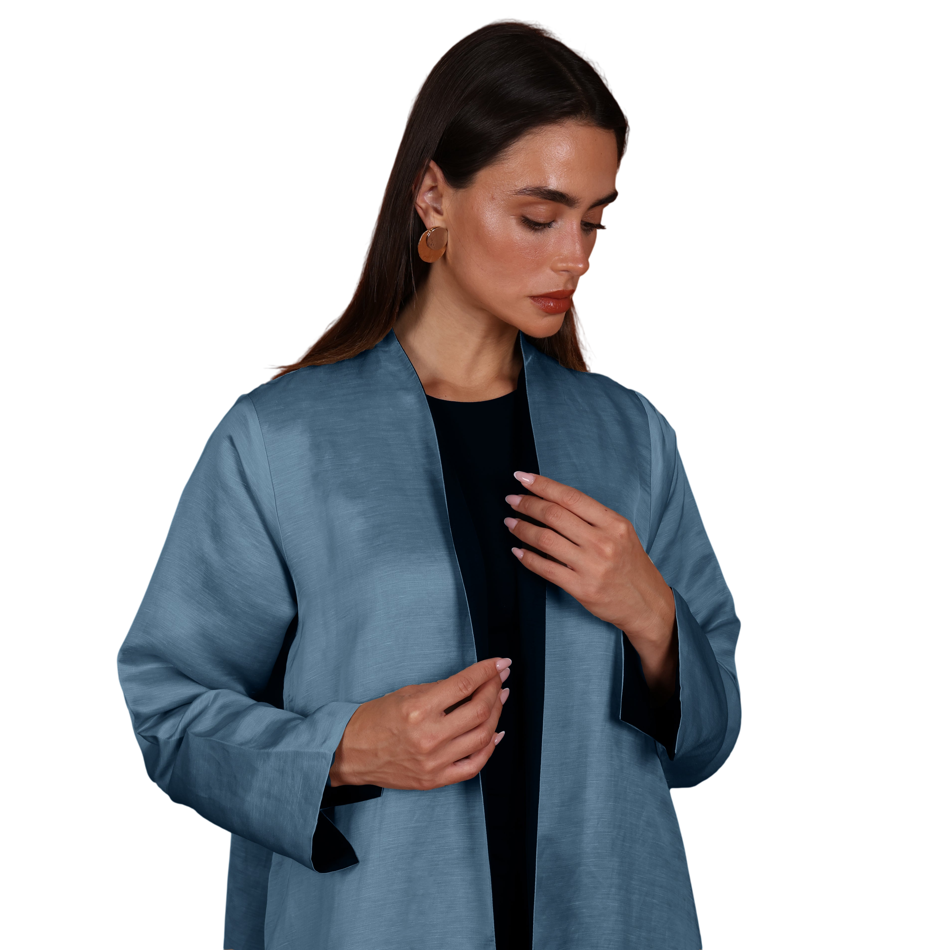 Double-Face SILK - LIGHT BLUE/BLACK