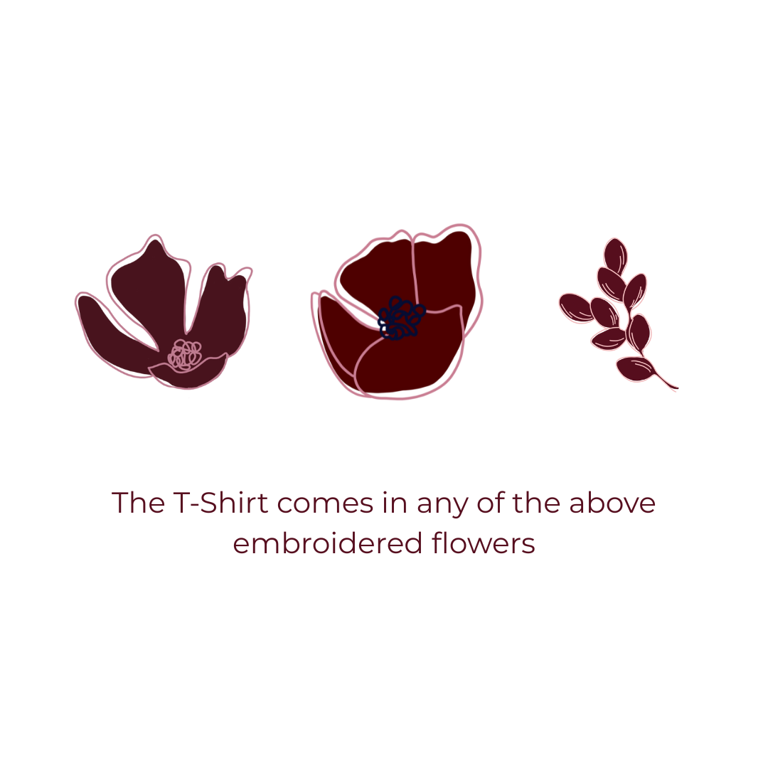 Black T shirt - assorted flowers